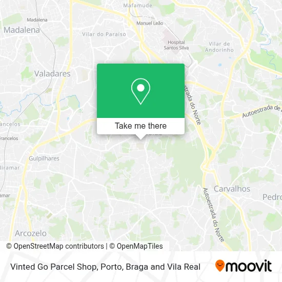 Vinted Go Parcel Shop map