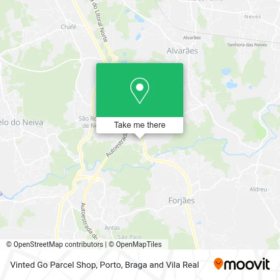 Vinted Go Parcel Shop map