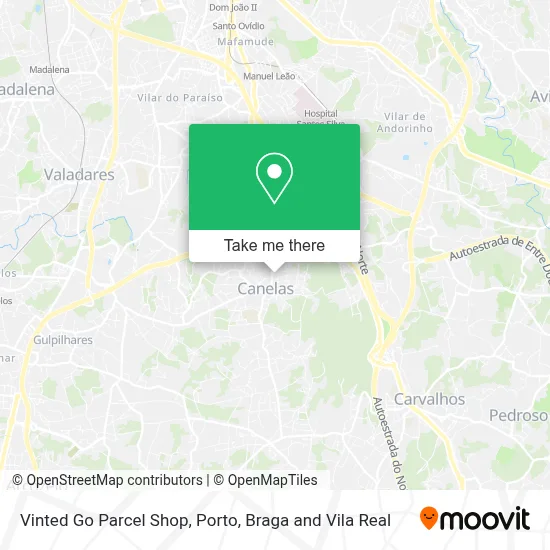 Vinted Go Parcel Shop map