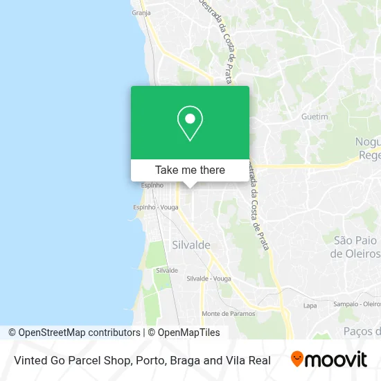 Vinted Go Parcel Shop map