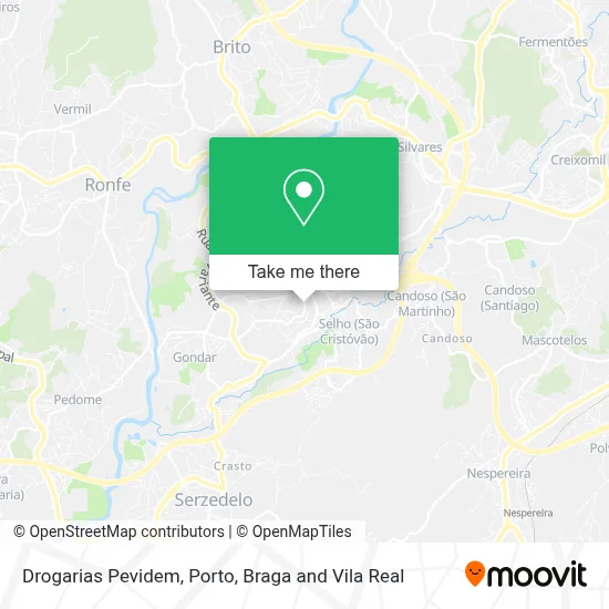 Drogarias Pevidem map