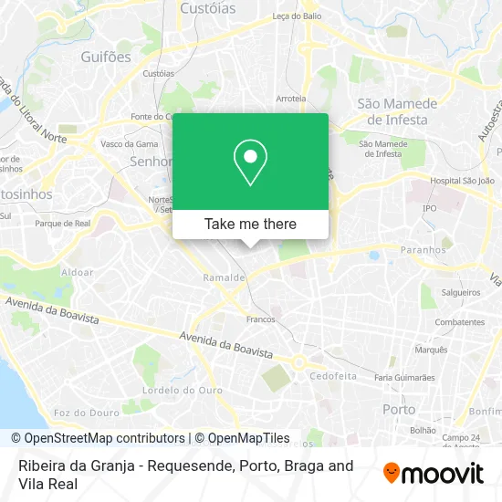 Ribeira da Granja - Requesende map