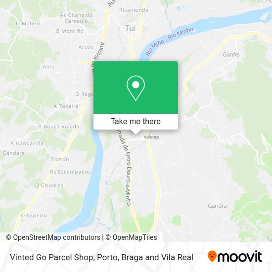 Vinted Go Parcel Shop map