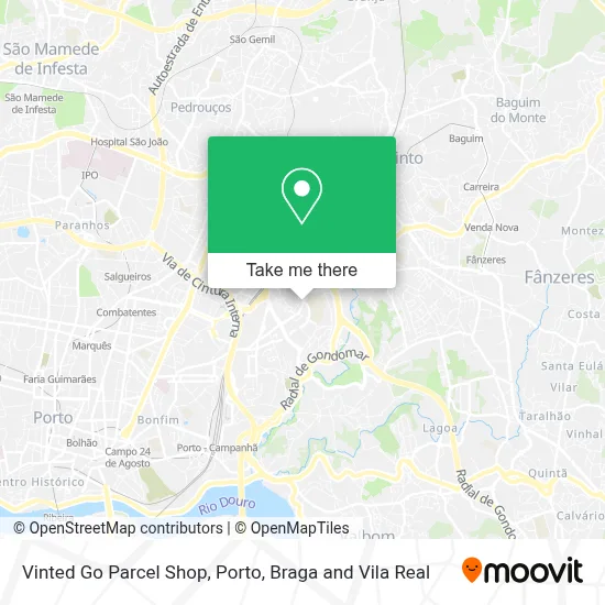 Vinted Go Parcel Shop map