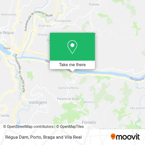 Régua Dam map