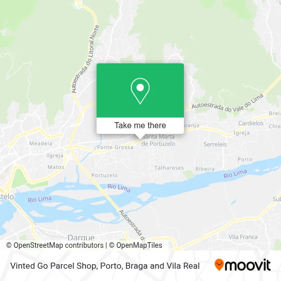 Vinted Go Parcel Shop map