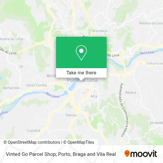 Vinted Go Parcel Shop map