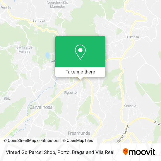 Vinted Go Parcel Shop map
