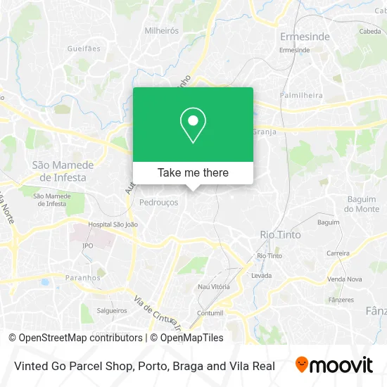 Vinted Go Parcel Shop map