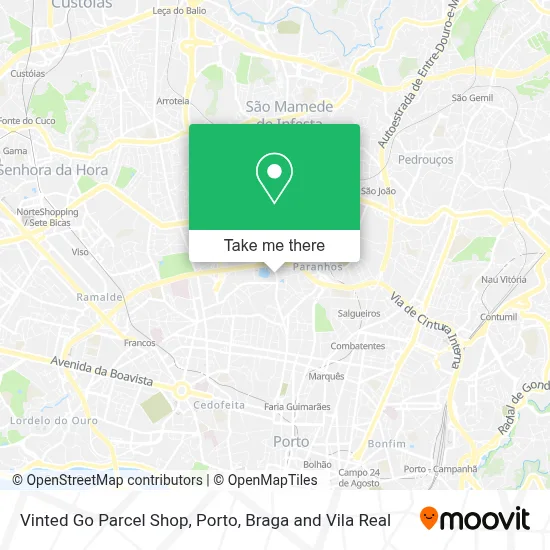 Vinted Go Parcel Shop map