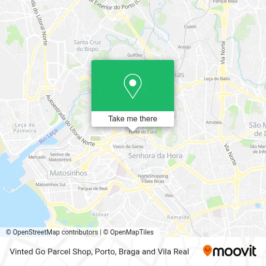 Vinted Go Parcel Shop map
