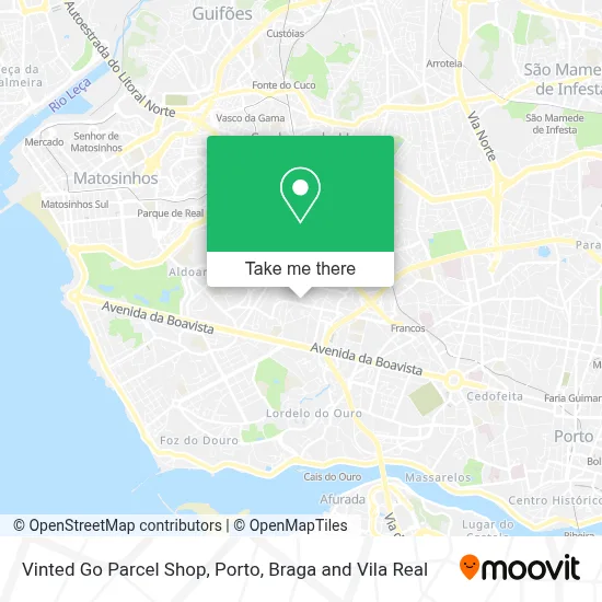 Vinted Go Parcel Shop map