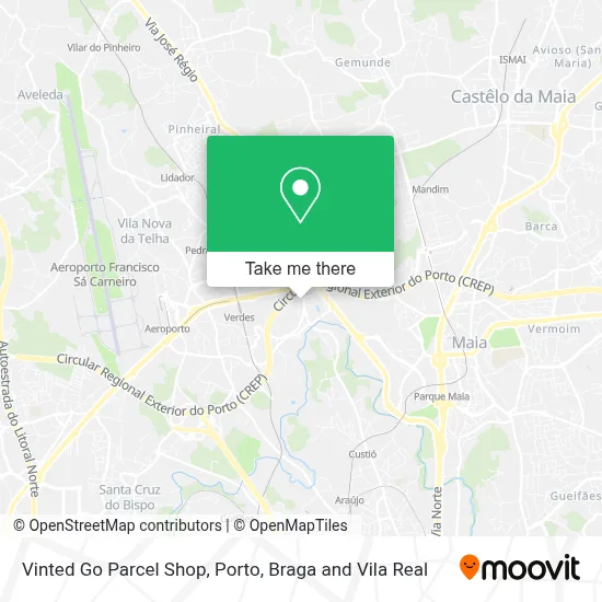 Vinted Go Parcel Shop map