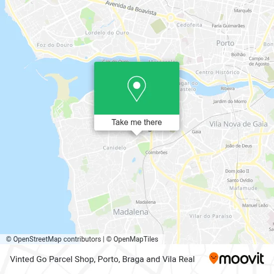 Vinted Go Parcel Shop map