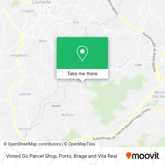Vinted Go Parcel Shop map