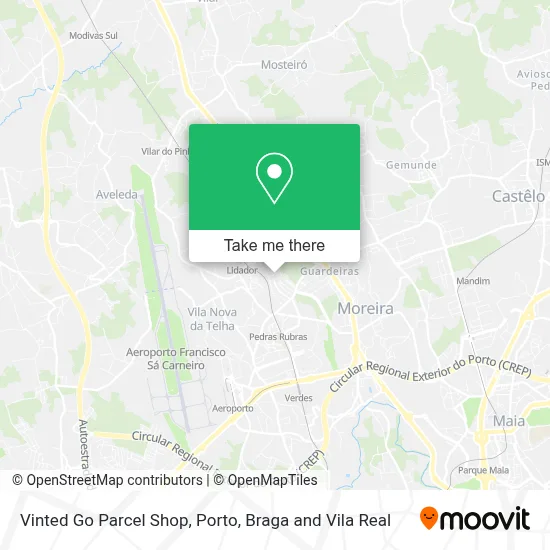 Vinted Go Parcel Shop map