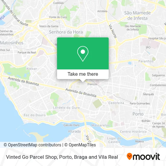 Vinted Go Parcel Shop map