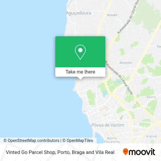 Vinted Go Parcel Shop map