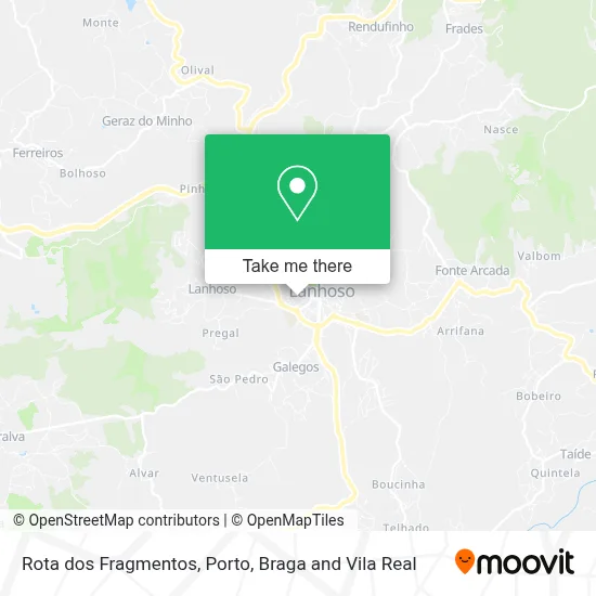 Rota dos Fragmentos mapa