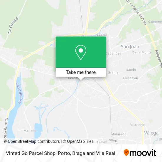 Vinted Go Parcel Shop map