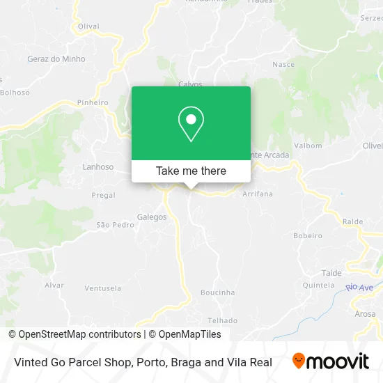 Vinted Go Parcel Shop map