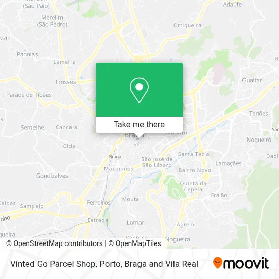 Vinted Go Parcel Shop map