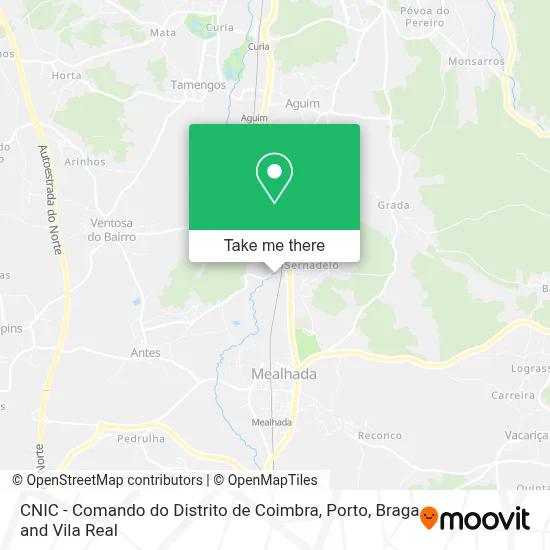 CNIC - Comando do Distrito de Coimbra map