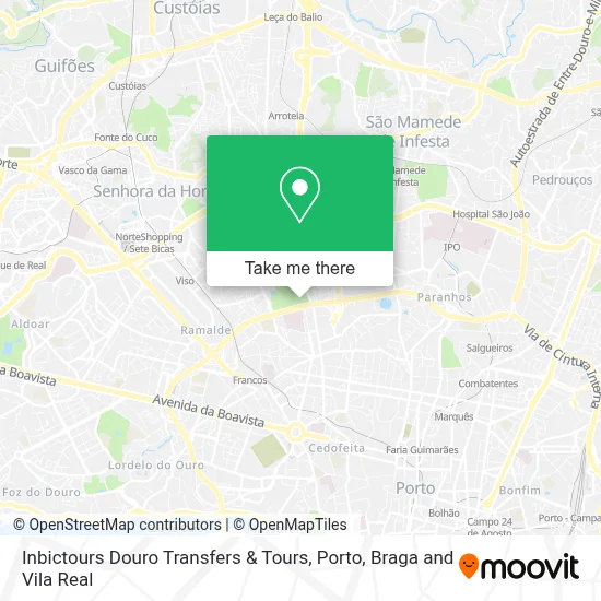 Inbictours Douro Transfers & Tours map
