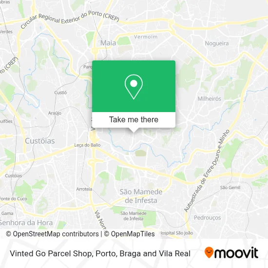 Vinted Go Parcel Shop map
