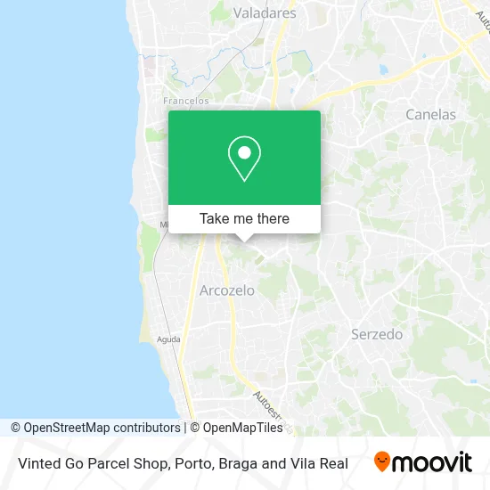 Vinted Go Parcel Shop map