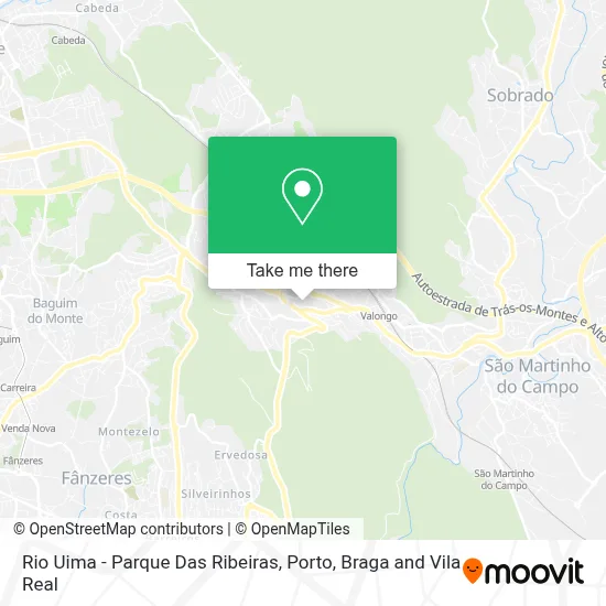 Rio Uima - Parque Das Ribeiras map