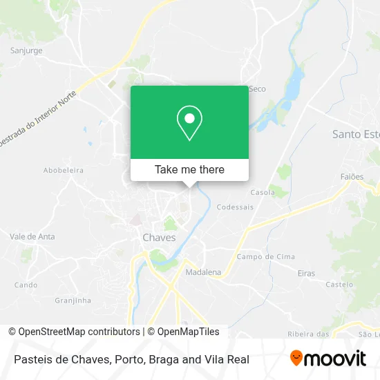 Pasteis de Chaves map