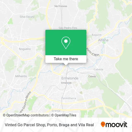 Vinted Go Parcel Shop map
