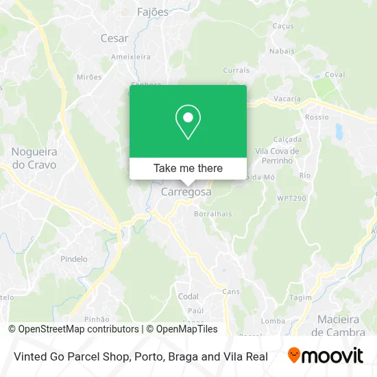 Vinted Go Parcel Shop map