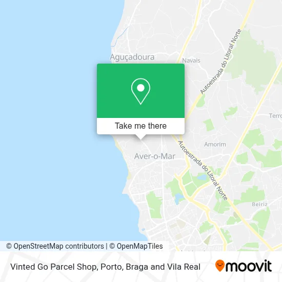 Vinted Go Parcel Shop map