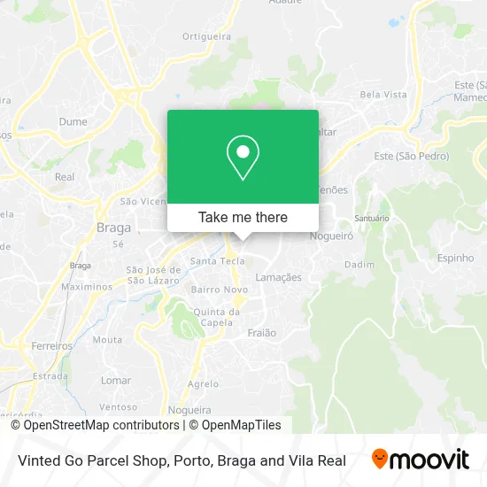 Vinted Go Parcel Shop map