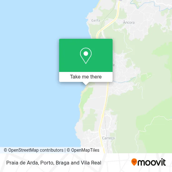 Praia de Arda map