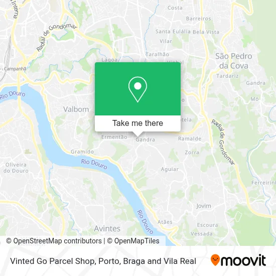 Vinted Go Parcel Shop map