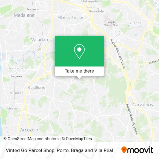 Vinted Go Parcel Shop map