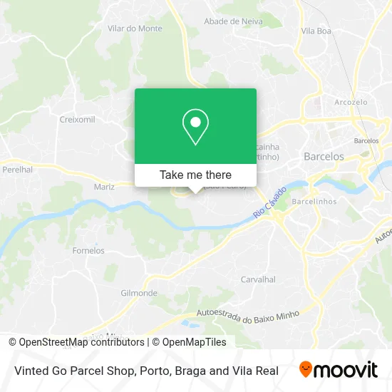 Vinted Go Parcel Shop map