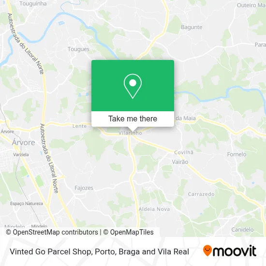 Vinted Go Parcel Shop map