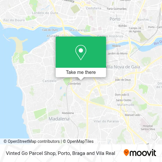 Vinted Go Parcel Shop map