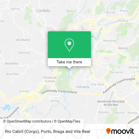 Rio Cabril (Corgo) mapa