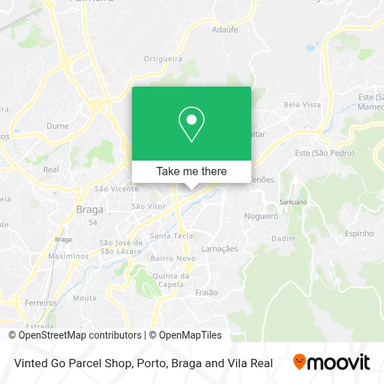 Vinted Go Parcel Shop map