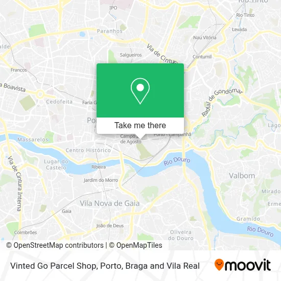 Vinted Go Parcel Shop map