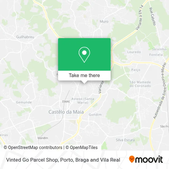 Vinted Go Parcel Shop map