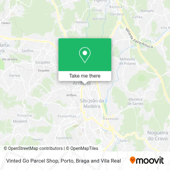 Vinted Go Parcel Shop map