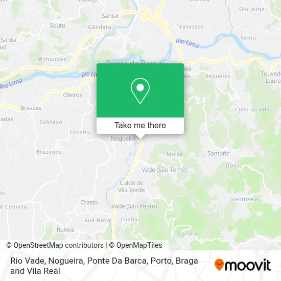 Rio Vade, Nogueira, Ponte Da Barca map