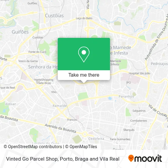 Vinted Go Parcel Shop map