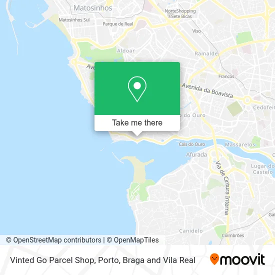 Vinted Go Parcel Shop map